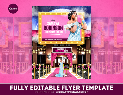 Prom Queen Flyer | Customizable DIY Prom Flyer