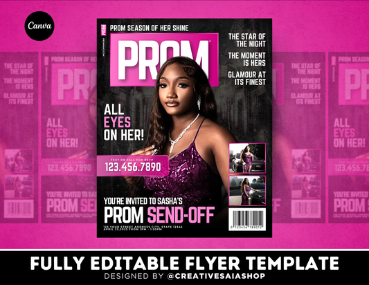 Prom Send Off Flyer | Customizable DIY Invitation Flyer | XXL Inspired