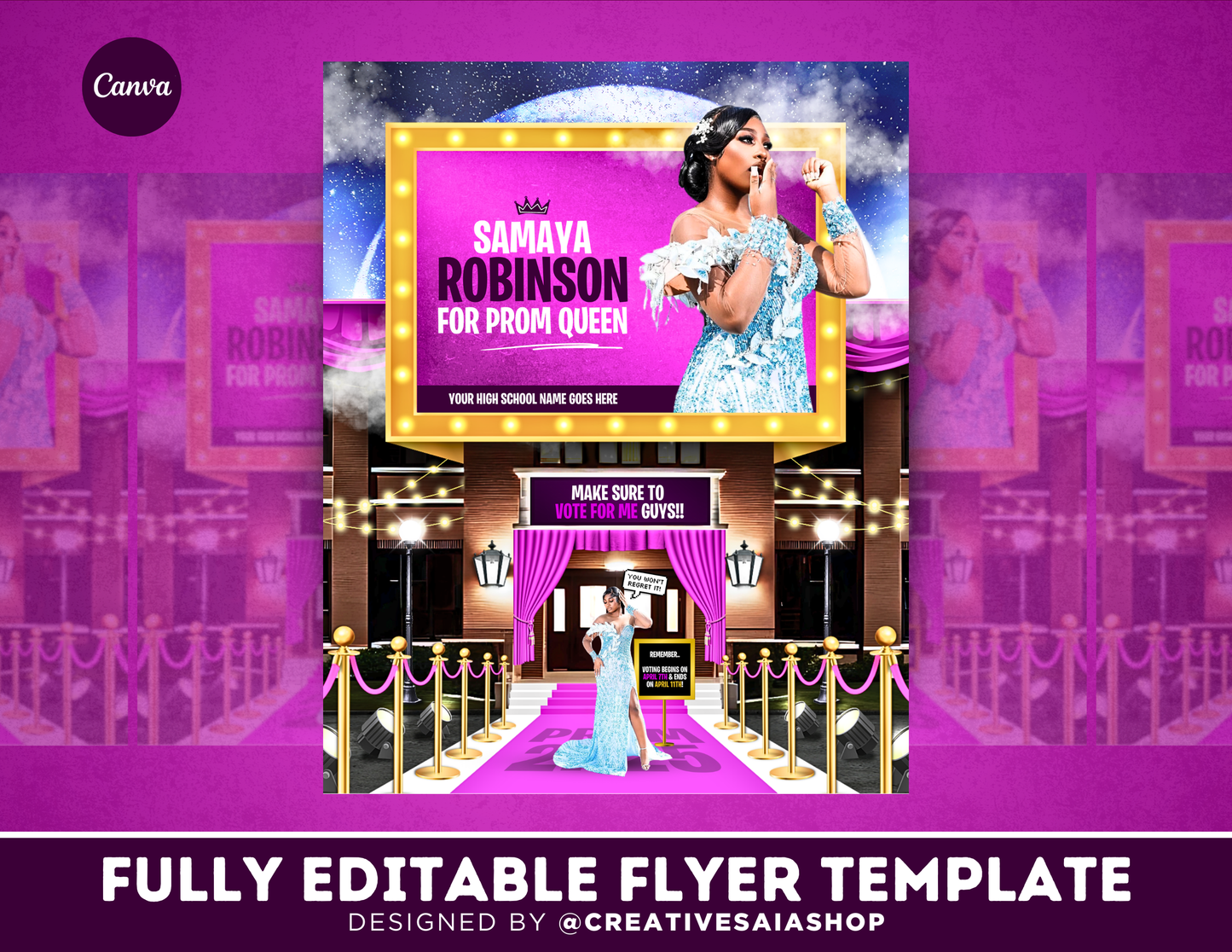 Prom Queen Flyer | Customizable DIY Prom Flyer