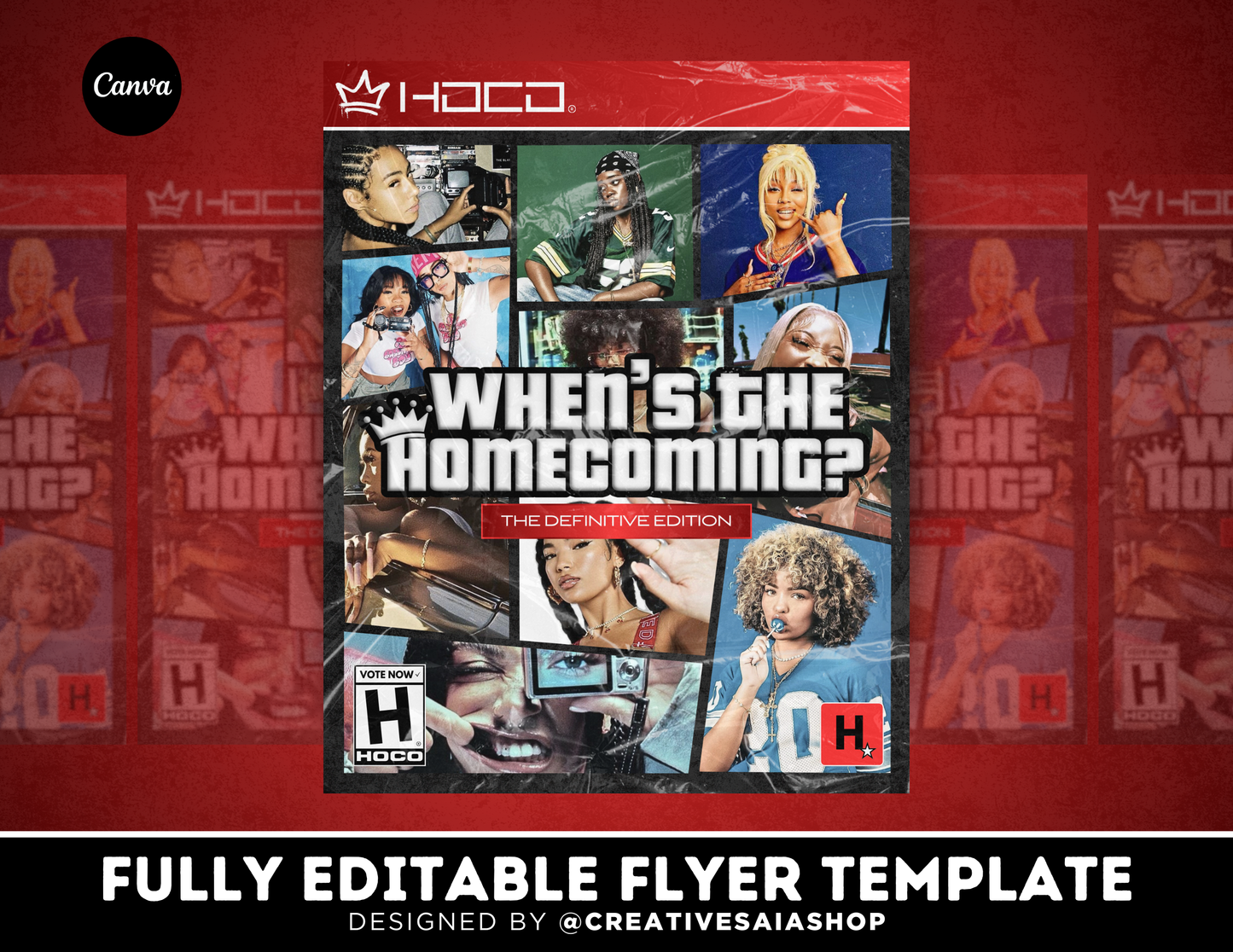 Homecoming Flyer | Customizable DIY HOCO Flyer | Game Cover | GTA Inspired
