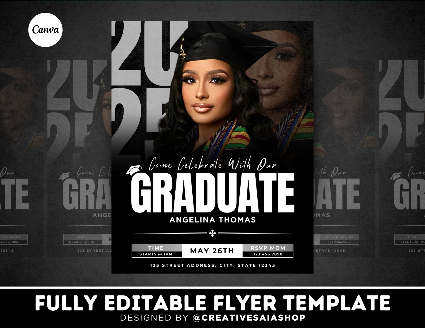 Graduation Flyer | Customizable DIY Invitation Flyer | Simplistic Flyer