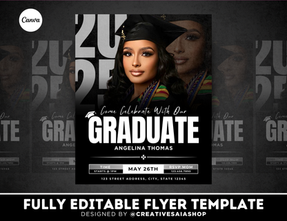 Graduation Flyer | Customizable DIY Invitation Flyer | Simplistic Flyer