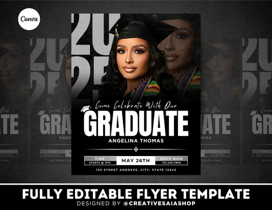 Graduation Flyer | Customizable DIY Invitation Flyer | Simplistic Flyer