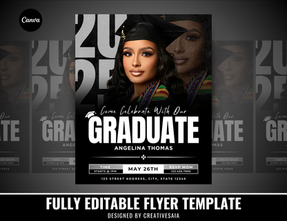 Graduation Flyer | Customizable DIY Invitation Flyer | Simplistic Flyer