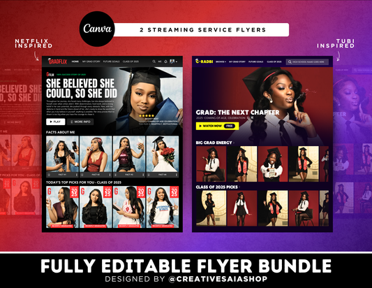 Graduation Bundle | Customizable DIY Invitation Bundle | Streaming Platforms | Netflix & Tubi Inspired