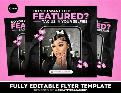 We Love Selfies Flyer | Customizable DIY Business Flyer | We Love Selfies | Brand Marketing