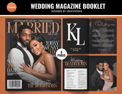 Wedding Magazine + Activity Booklet | Customizable DIY Booklet | Wedding Ceremony