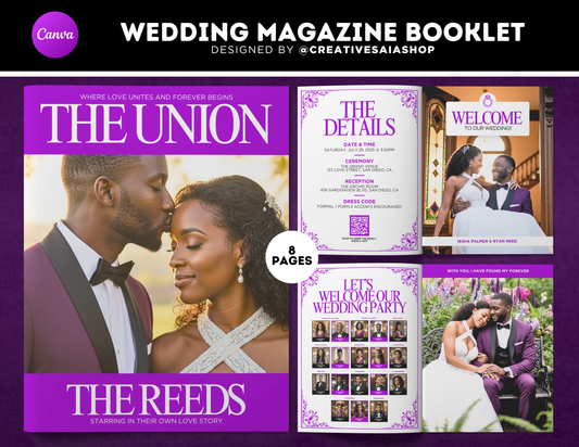 Wedding Magazine Booklet | Customizable DIY Booklet | Wedding Ceremony