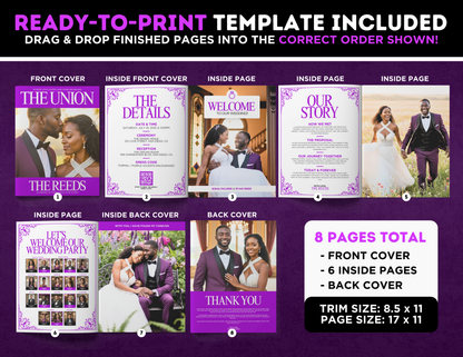 Wedding Magazine Booklet | Customizable DIY Booklet | Wedding Ceremony
