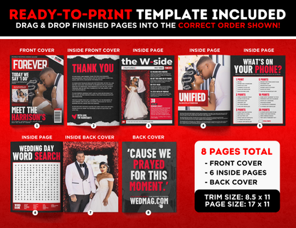Wedding Magazine Booklet | Customizable DIY Booklet | Wedding Ceremony | XXL Inspired