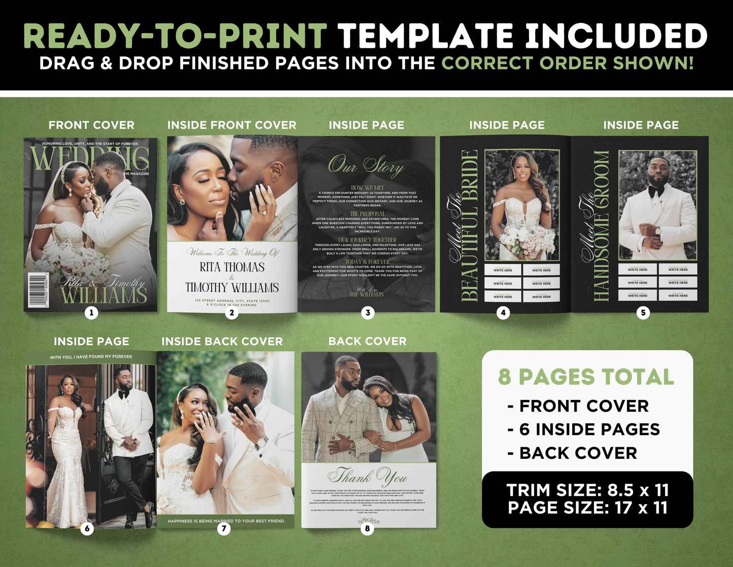 Wedding Magazine Booklet | Customizable DIY Booklet | Wedding Ceremony