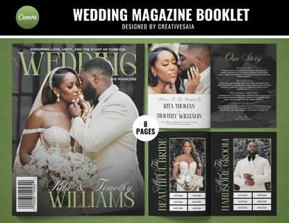 Wedding Magazine Booklet | Customizable DIY Booklet | Wedding Ceremony