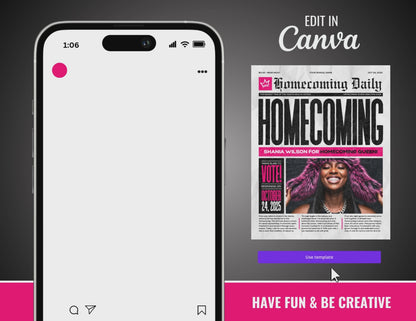Homecoming Flyer | Customizable DIY HOCO Flyer | Daily News | Newspaper Flyer