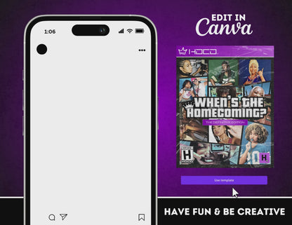 Homecoming Flyer | Customizable DIY HOCO Flyer | Game Cover | GTA Inspired