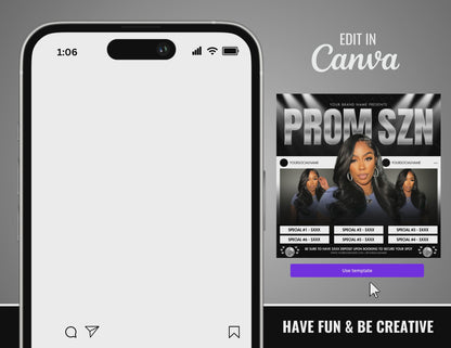 Prom SZN Specials Flyer | Customizable DIY Business Flyer