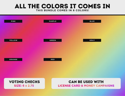 Homecoming Voting Check Campaign | Customizable DIY HOCO Checks | 8 Colors Included
