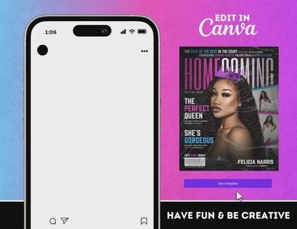 Homecoming Flyer | Customizable DIY HOCO Flyer | Characteristics Magazine Cover Flyer