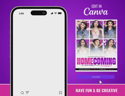 Homecoming Flyer | Customizable DIY HOCO Flyer | Yearbook Picture Page Flyer