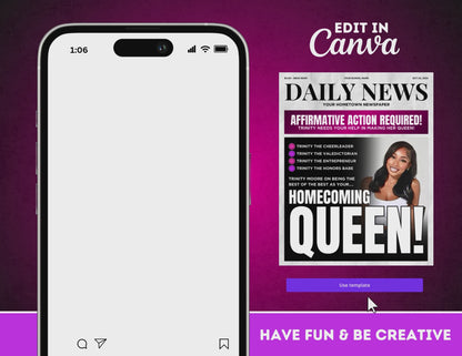 Homecoming Flyer | Customizable DIY HOCO Flyer | Daily News | Newspaper Flyer