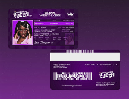 Homecoming License Card | Customizable DIY HOCO Card