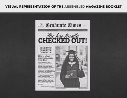 Graduation Magazine + Activity Booklet | Customizable DIY Booklet | Grad Party Decor | Newspaper Inspired