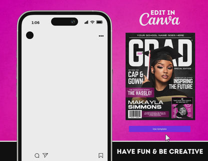 Graduation Flyer | Customizable DIY Invitation Flyer | Magazine Cover Flyer