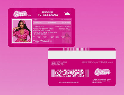 Homecoming License Card | Customizable DIY HOCO Card