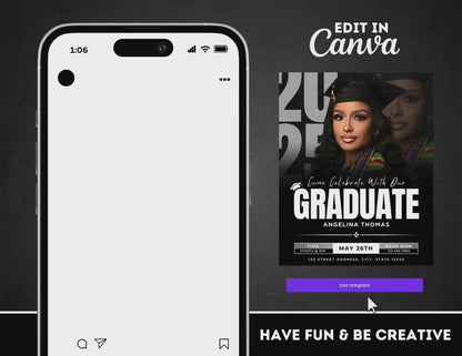 Graduation Flyer | Customizable DIY Invitation Flyer | Simplistic Flyer