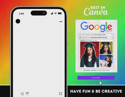 Graduation Flyer | Customizable DIY Invitation Flyer | Search Engine | Google Inspired