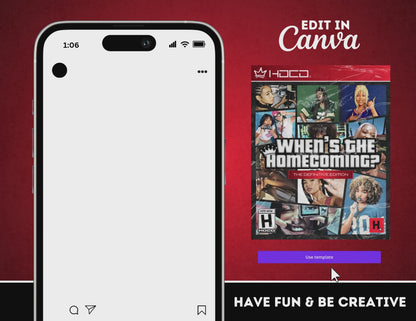 Homecoming Flyer | Customizable DIY HOCO Flyer | Game Cover | GTA Inspired