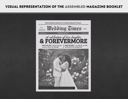 Wedding Magazine Booklet | Customizable DIY Booklet | Wedding Ceremony | Newspaper Inspired