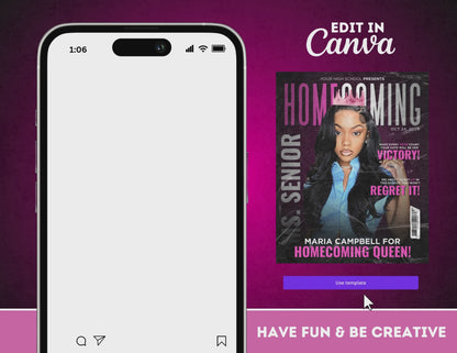 Homecoming Flyer | Customizable DIY HOCO Flyer | Magazine Cover Flyer