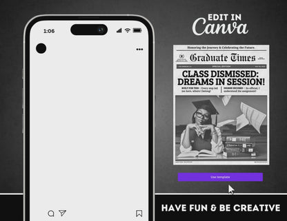 Graduation Bundle | Customizable DIY Invitation Bundle | Graduate Times | Newspapers