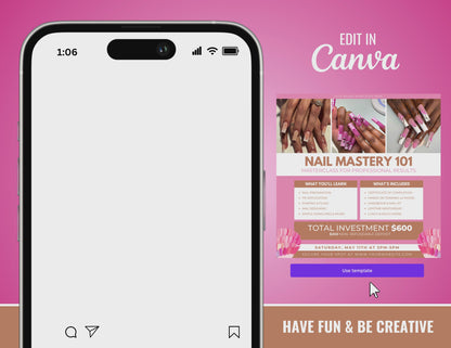 Nail Training Class Flyer | Customizable DIY Nails Masterclass