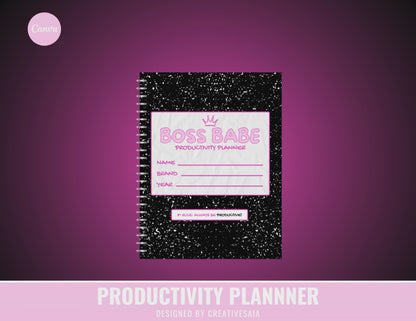 Boss Babe Productivity Planner | 95 Page Planner | Done For You Planner | Productivity Planner